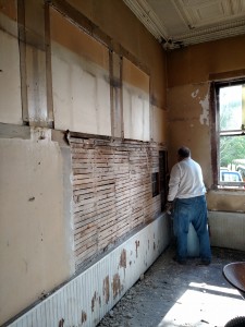 Lath and plaster coming down