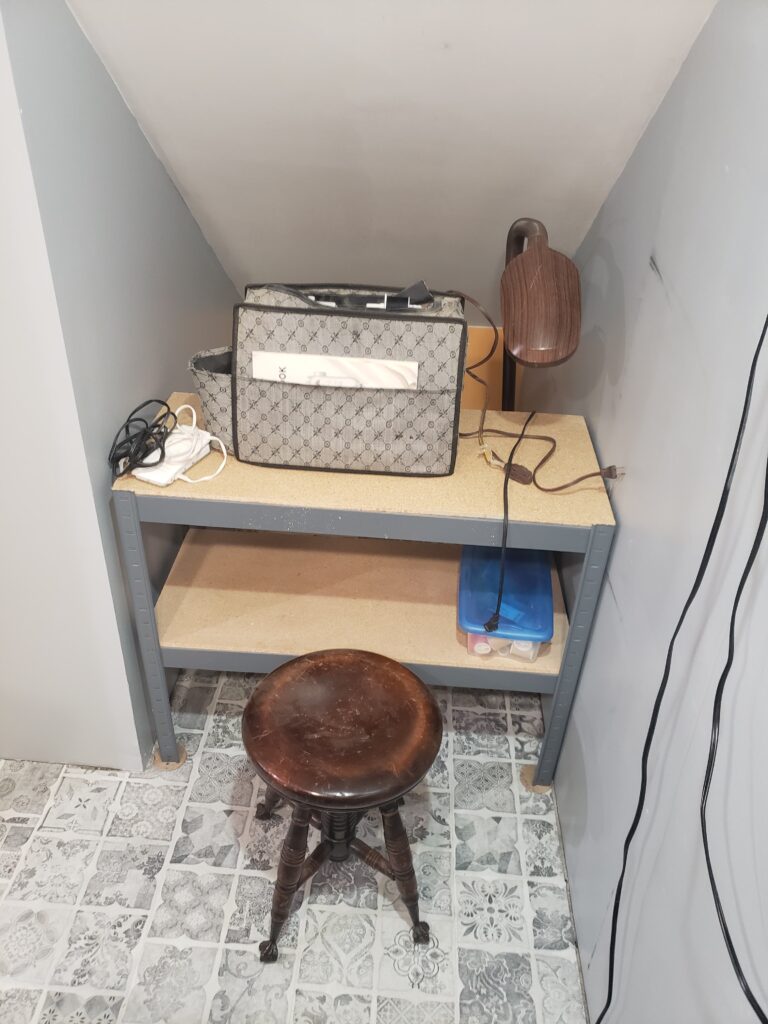 sewing machine and stool